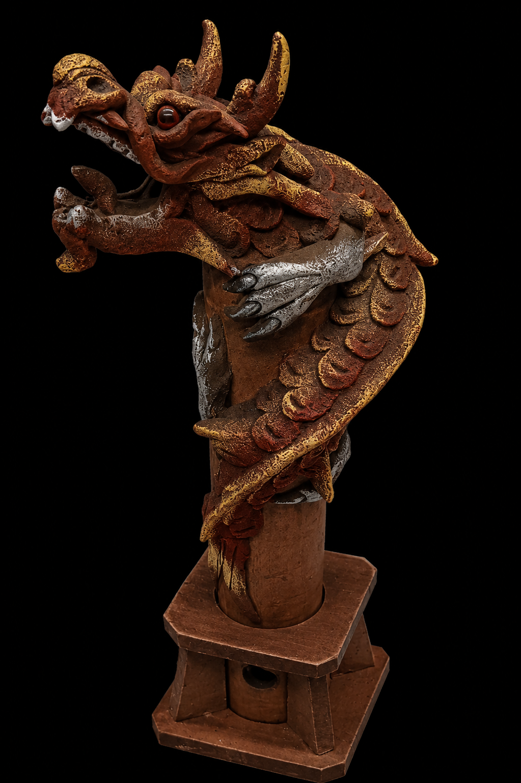 Incensario de Madera Dragon Rojo