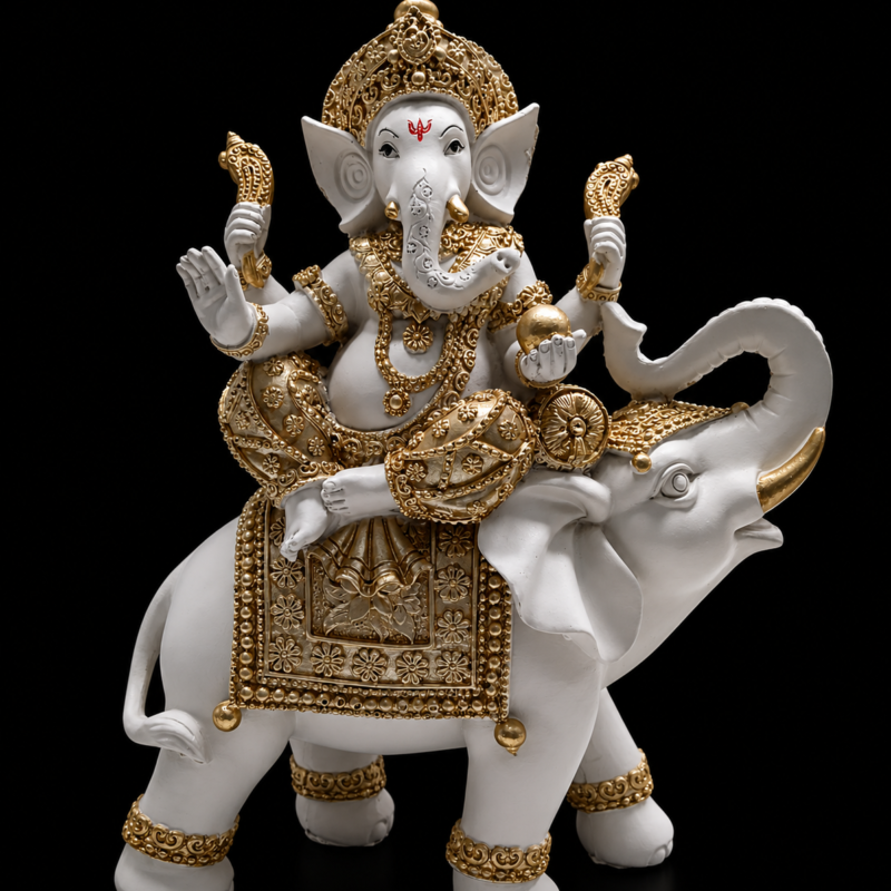 Figura Ganesha sobre Elefante (22,5cm)