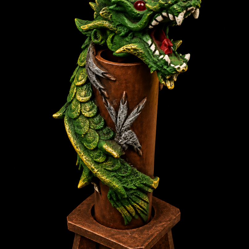 Incensario de Madera Dragon Verde