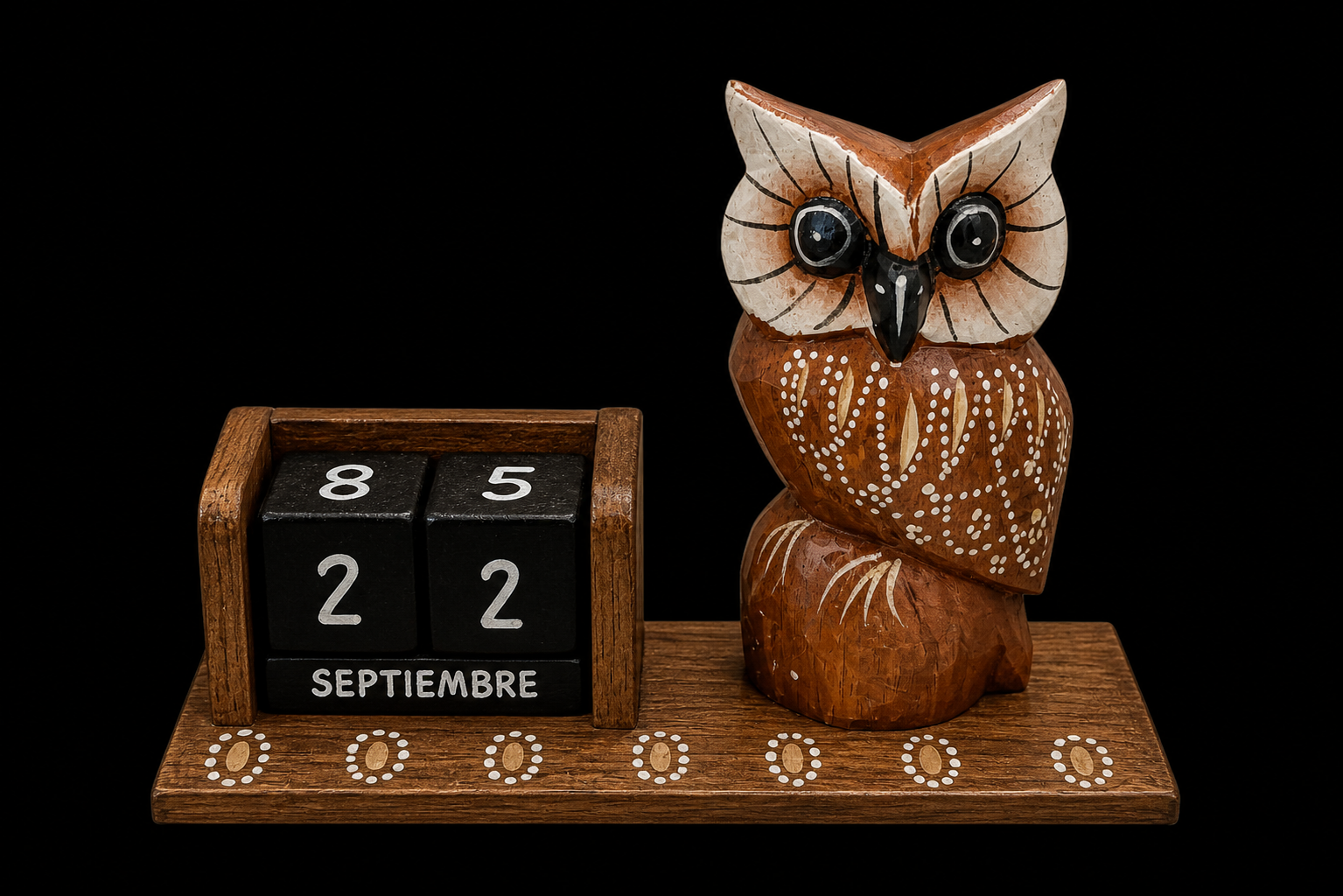 Calendario Búho de Madera
