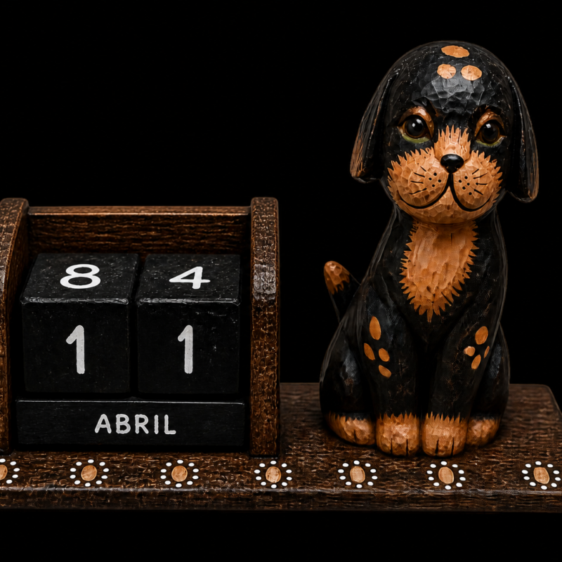 Calendario Perro de Madera
