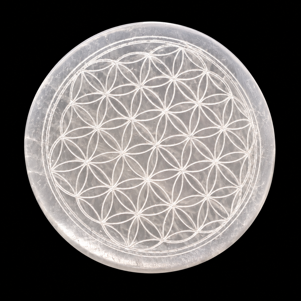 Placa Selenita 10 cm - Flor de la Vida