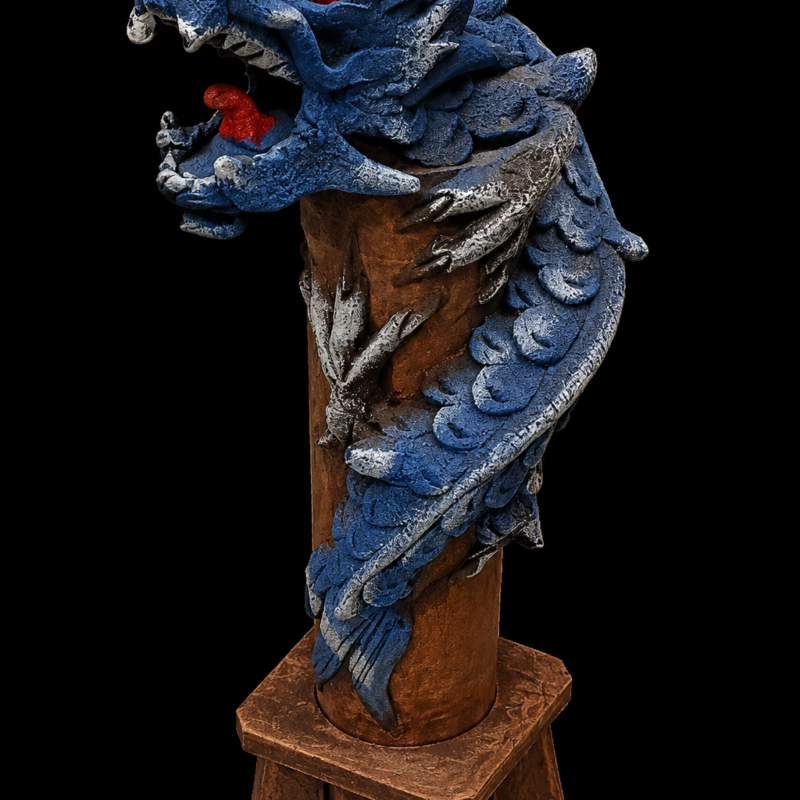 Incensario de Madera Dragon Azul