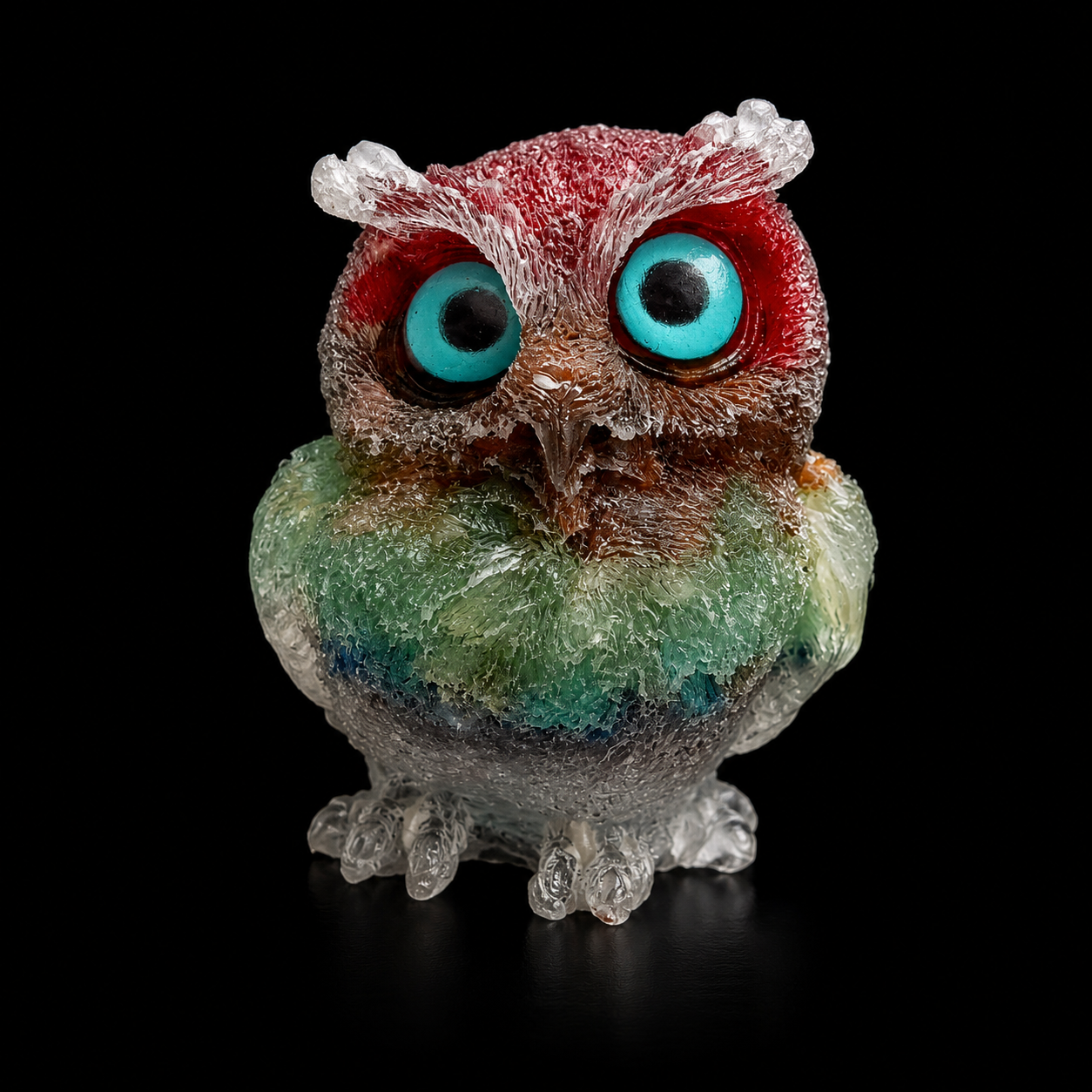 Búho de Orgonita (Coral, Ojo de Tigre, Aventurina, Turquesa, Lapislázuli - 6 cm)