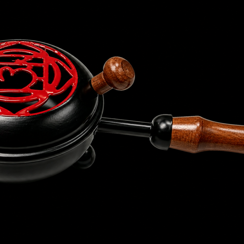Quemador Chakras (Rojo) y Mango de Madera 21 cm