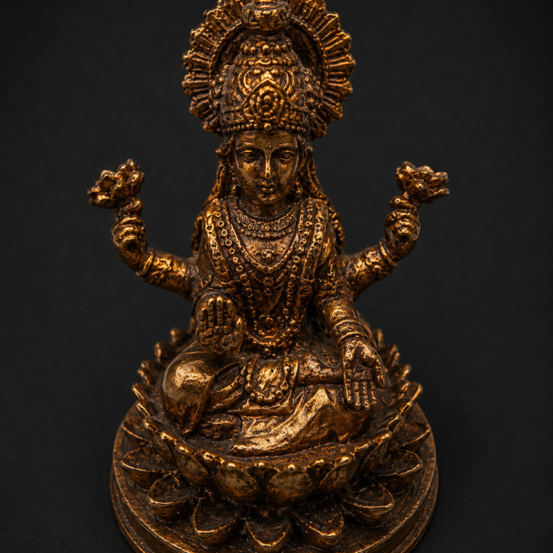 Diosa Hindú de la Prosperidad (Dorado) - 11 cm