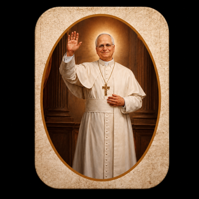 Mini Figura en Lata Papa León XIV (5 cm)