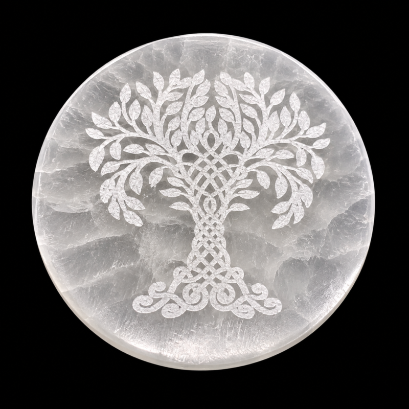 Placa Selenita 10 cm - Árbol de la Vida
