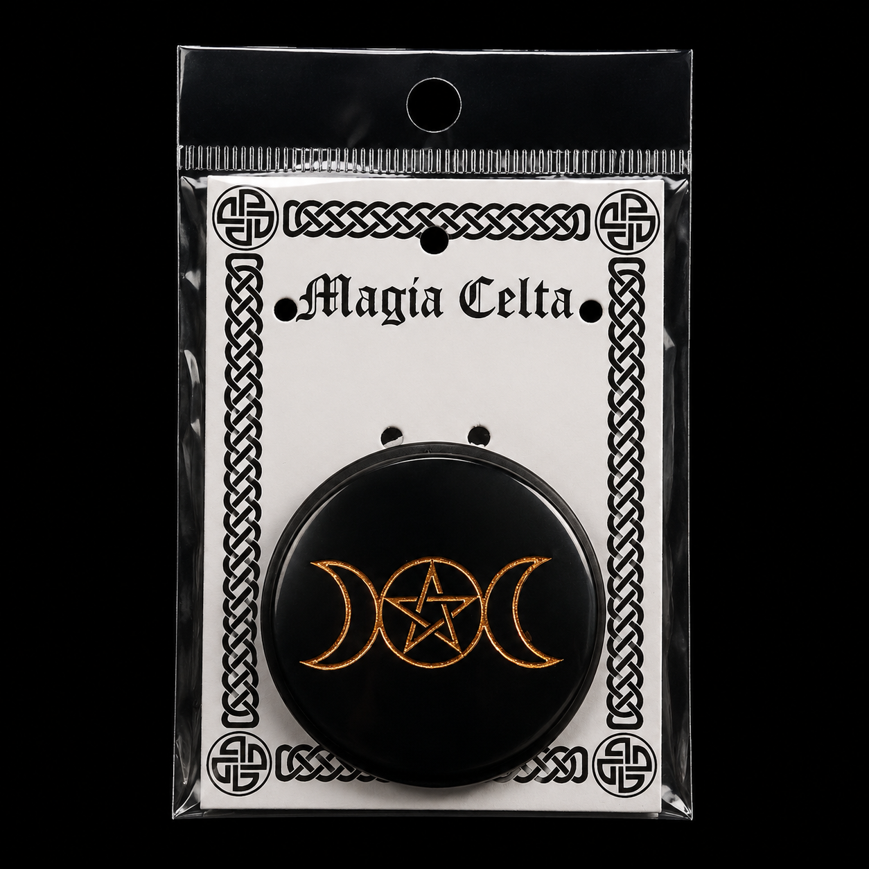 Medallón Wicca Triple Luna y Tetragramatón
