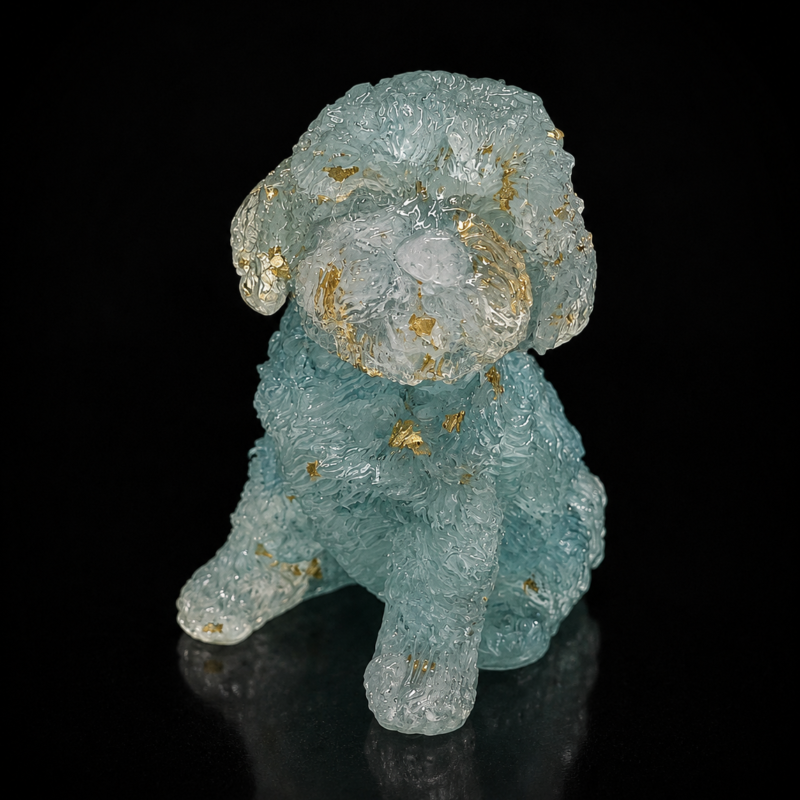 Perro Orgonita Aguamarina 7 cm