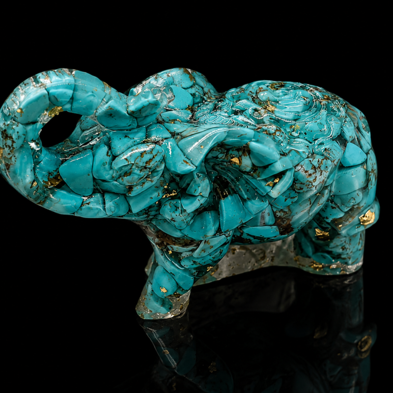 Elefante Orgonita Turquesa 7 cm