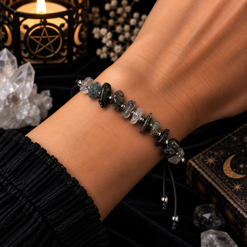 Pulsera de Cuerda con Cuarzo Rutilado