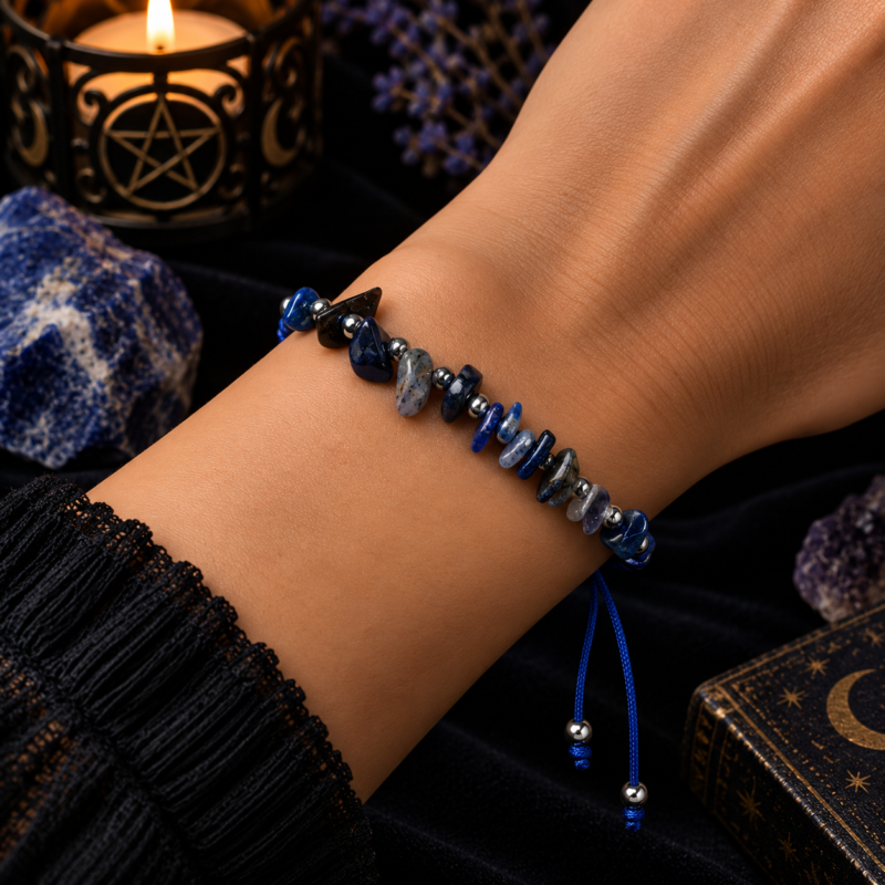 Pulsera de Cuerda con Lapislázuli