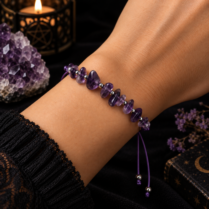 Pulsera de Cuerda con Amatista